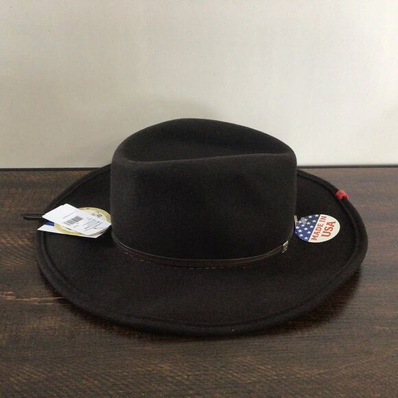 Stetson Hollywood Drive Brown Wool Felt Shapeable Brim Hat Size Large Crushable